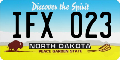 ND license plate IFX023