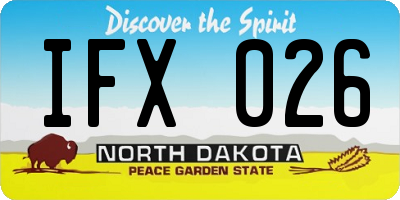 ND license plate IFX026