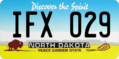 ND license plate IFX029