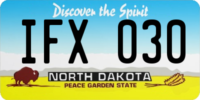 ND license plate IFX030
