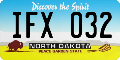 ND license plate IFX032