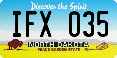 ND license plate IFX035