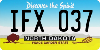 ND license plate IFX037