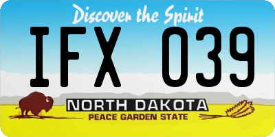 ND license plate IFX039