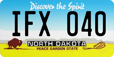 ND license plate IFX040