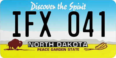 ND license plate IFX041