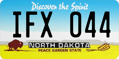 ND license plate IFX044