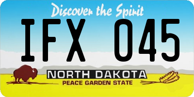 ND license plate IFX045