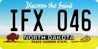 ND license plate IFX046