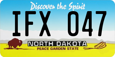 ND license plate IFX047