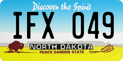 ND license plate IFX049