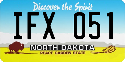 ND license plate IFX051