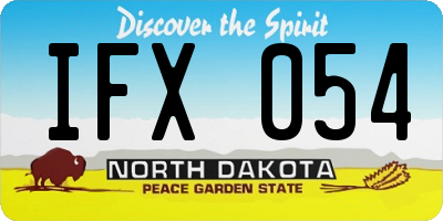 ND license plate IFX054