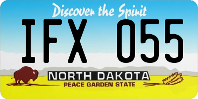 ND license plate IFX055