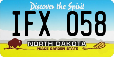 ND license plate IFX058