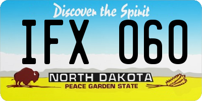 ND license plate IFX060