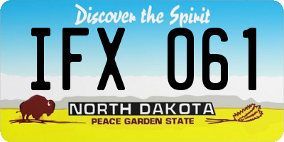 ND license plate IFX061