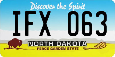 ND license plate IFX063