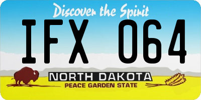 ND license plate IFX064