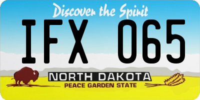 ND license plate IFX065