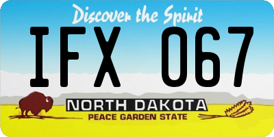 ND license plate IFX067