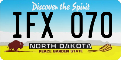ND license plate IFX070