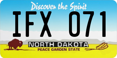 ND license plate IFX071