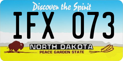 ND license plate IFX073