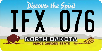 ND license plate IFX076