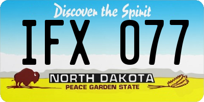 ND license plate IFX077