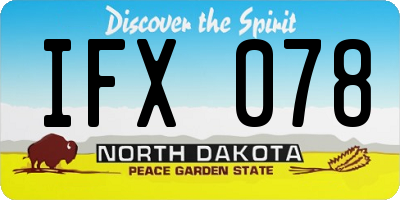 ND license plate IFX078
