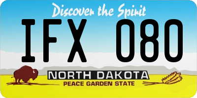 ND license plate IFX080