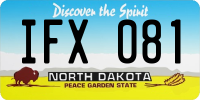 ND license plate IFX081