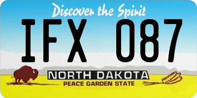 ND license plate IFX087