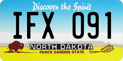 ND license plate IFX091