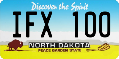 ND license plate IFX100