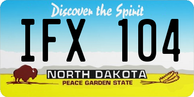 ND license plate IFX104