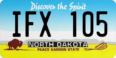 ND license plate IFX105
