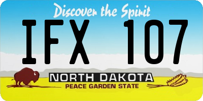 ND license plate IFX107
