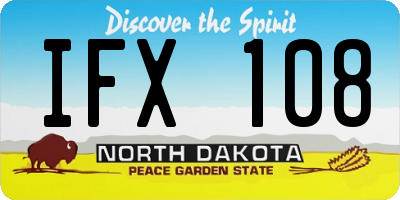 ND license plate IFX108