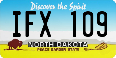 ND license plate IFX109