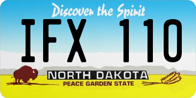 ND license plate IFX110