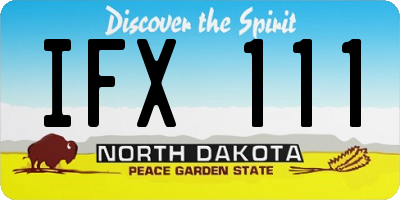 ND license plate IFX111