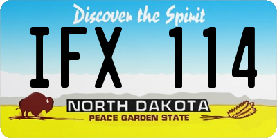 ND license plate IFX114
