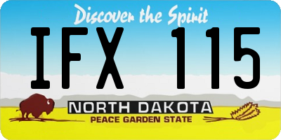 ND license plate IFX115