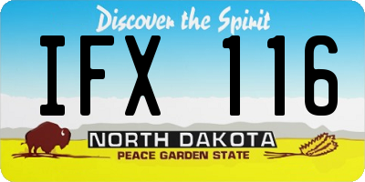 ND license plate IFX116