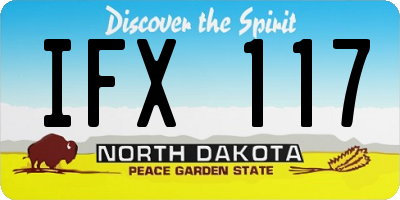 ND license plate IFX117