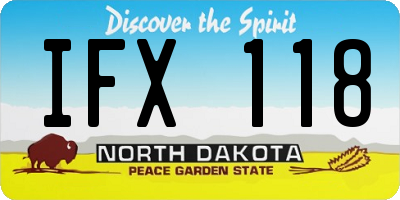 ND license plate IFX118