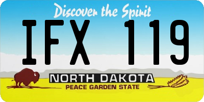 ND license plate IFX119