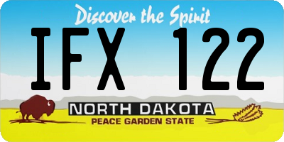 ND license plate IFX122